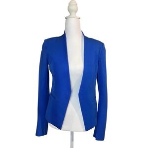 Theory Womens Long‎ Sleeve Open Front Light Blazer Jacket Size 4 Blue Business